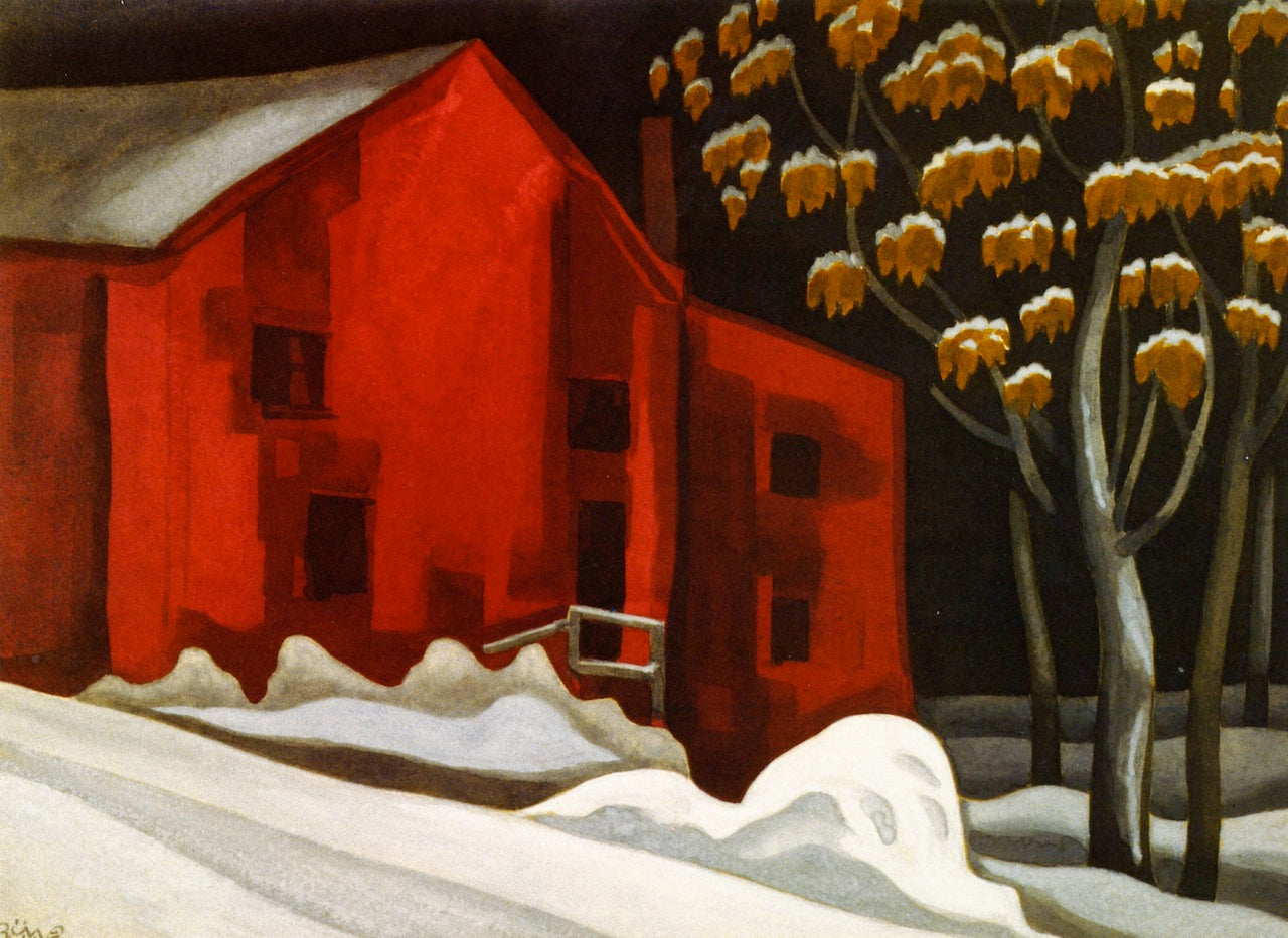 Old House, Elizabeth, New Jersey, vintage artwork by Oscar Bluemner, 12x8" (A4) Poster