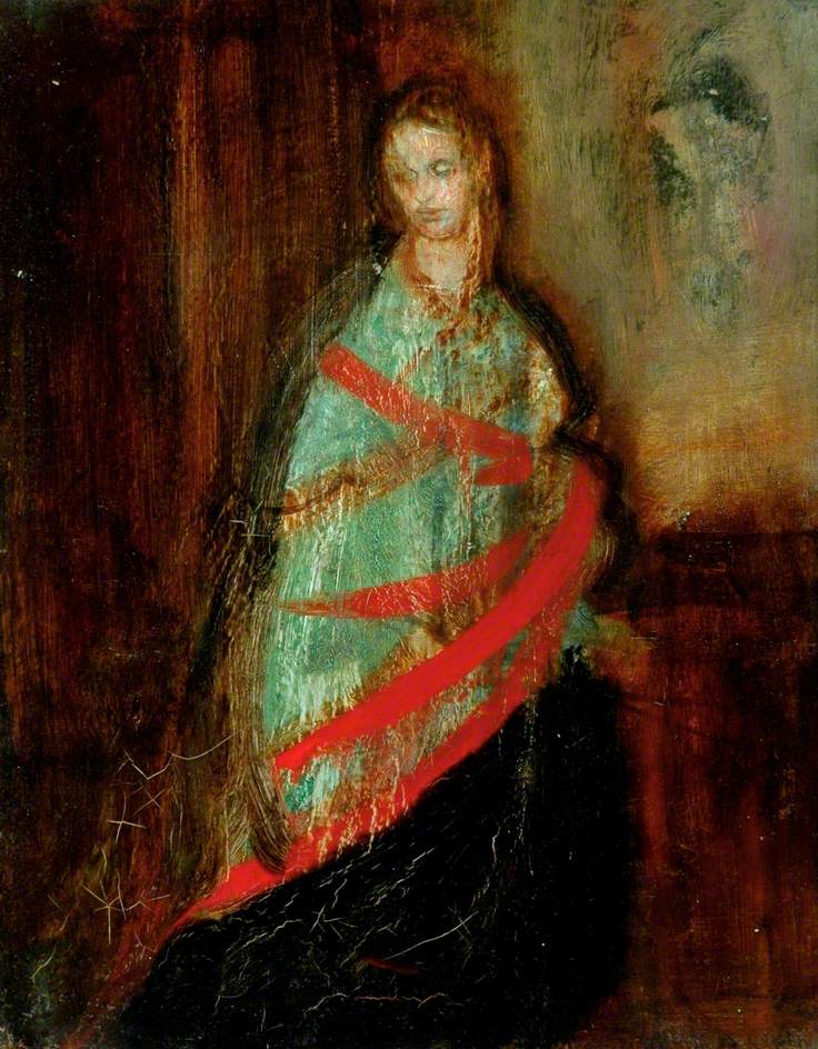 The Green Cloak, vintage artwork by Ambrose McEvoy, 12x8" (A4) Poster