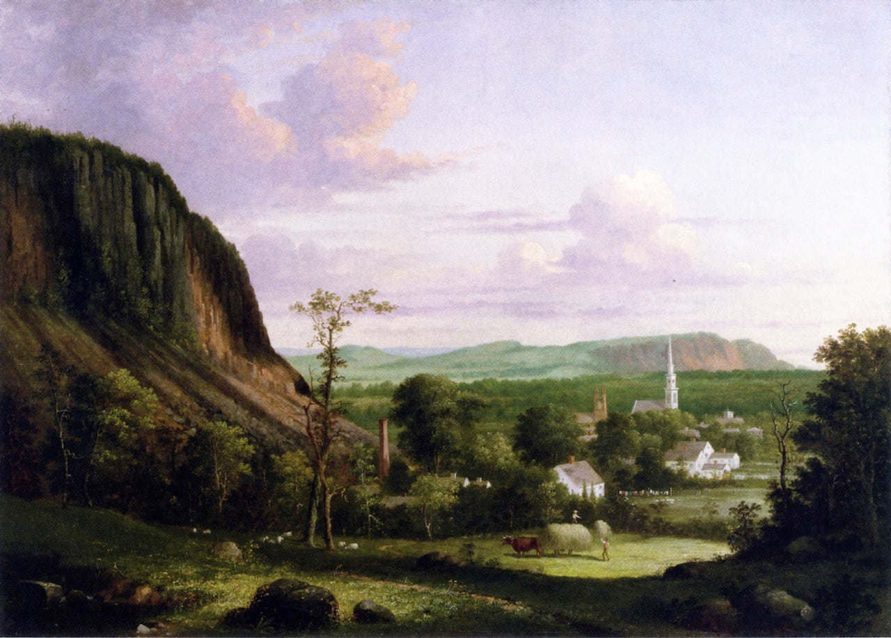 View of Westville, vintage artwork by George Henry Durrie, A3 (16x12") Poster Print