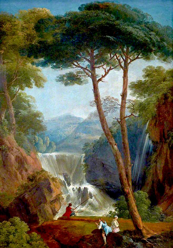 Landscape (triptych, right wing), vintage artwork by William Delacour, 12x8" (A4) Poster