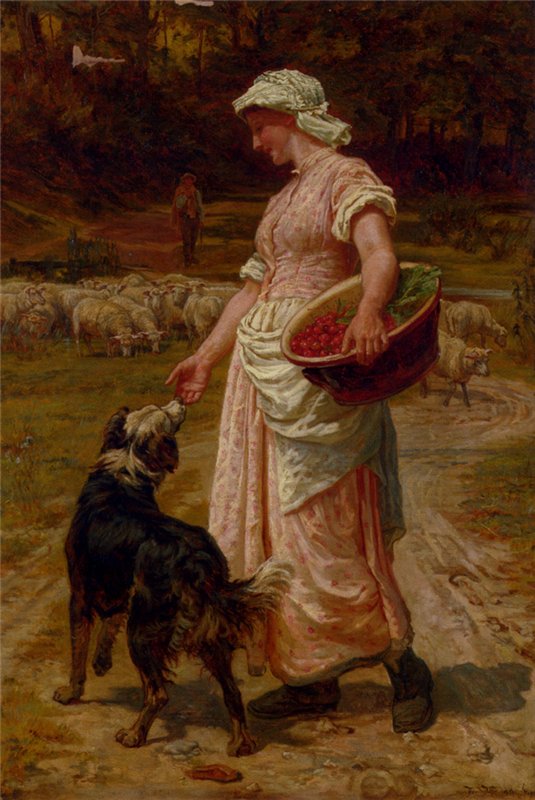 Love Me Love My Dog, vintage artwork by Frederick Morgan, 12x8" (A4) Poster