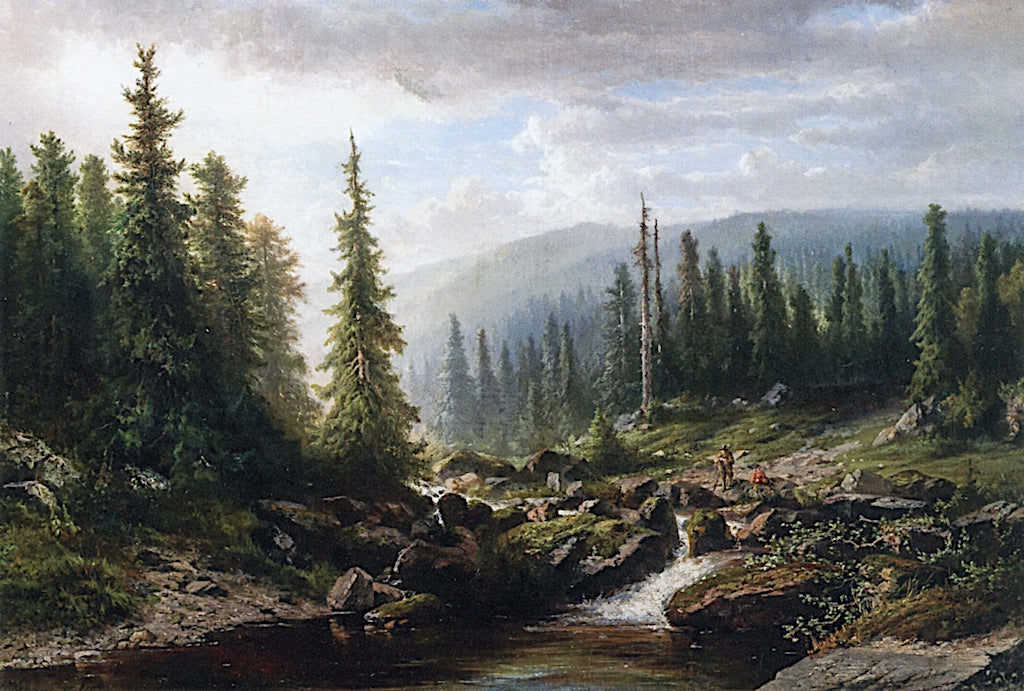 Fishing in the Rapids, vintage artwork by Hendrik-Dirk Kruseman van Elten, 12x8" (A4) Poster