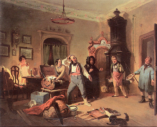 The Coach is Departing, vintage artwork by August von Rentzell, A3 (16x12") Poster Print