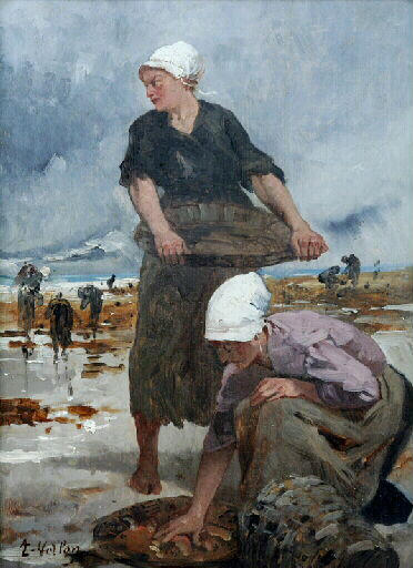 The Women of Pollet, vintage artwork by Antoine Vollon, 12x8" (A4) Poster