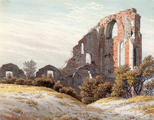 The Ruins of Eldena, vintage artwork by Caspar David Friedrich, 12x8" (A4) Poster