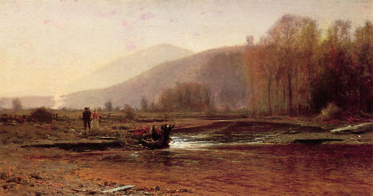 Dusk in the Foothills, vintage artwork by Jervis McEntee, 12x8" (A4) Poster