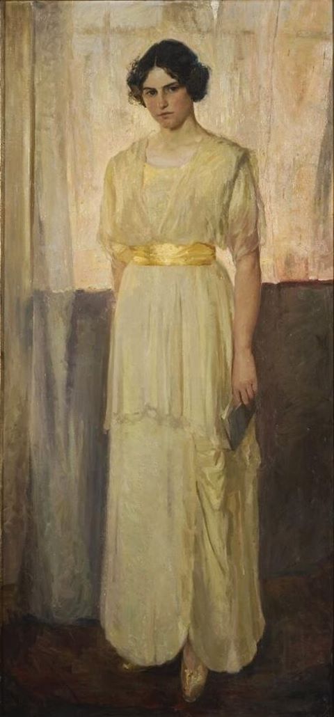 Portrait of Konstnarinnan Astrid Setterwall Angstrom, vintage artwork by Gerda Roosval-Kallstenius, 12x8" (A4) Poster