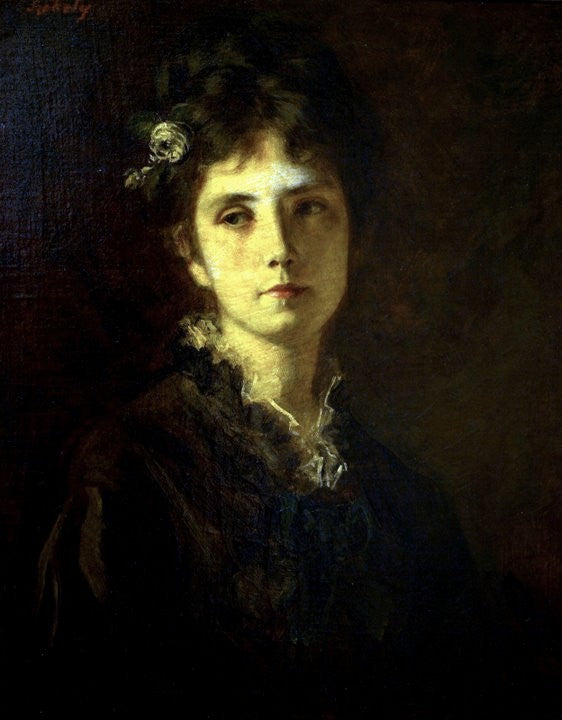 Portrait of Miss Mesterházy, vintage artwork by Bertalan Szekely, 12x8" (A4) Poster