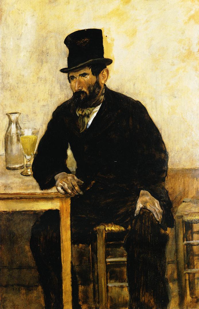 The Absinth Drinker, vintage artwork by Jean-François Raffaëlli, 12x8" (A4) Poster