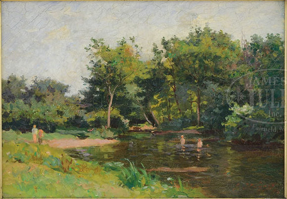 Swimming Hole, vintage artwork by Jacob Wagner, 12x8" (A4) Poster