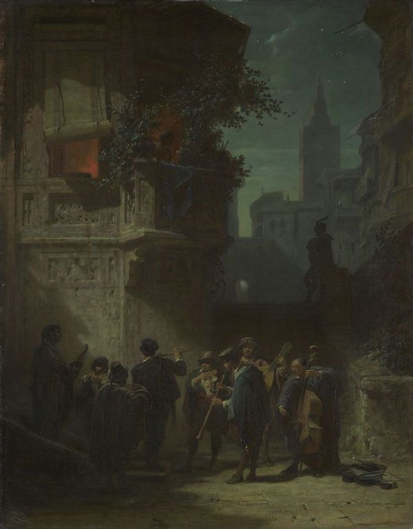 Spanish Serenade, vintage artwork by Carl Spitzweg, A3 (16x12") Poster Print