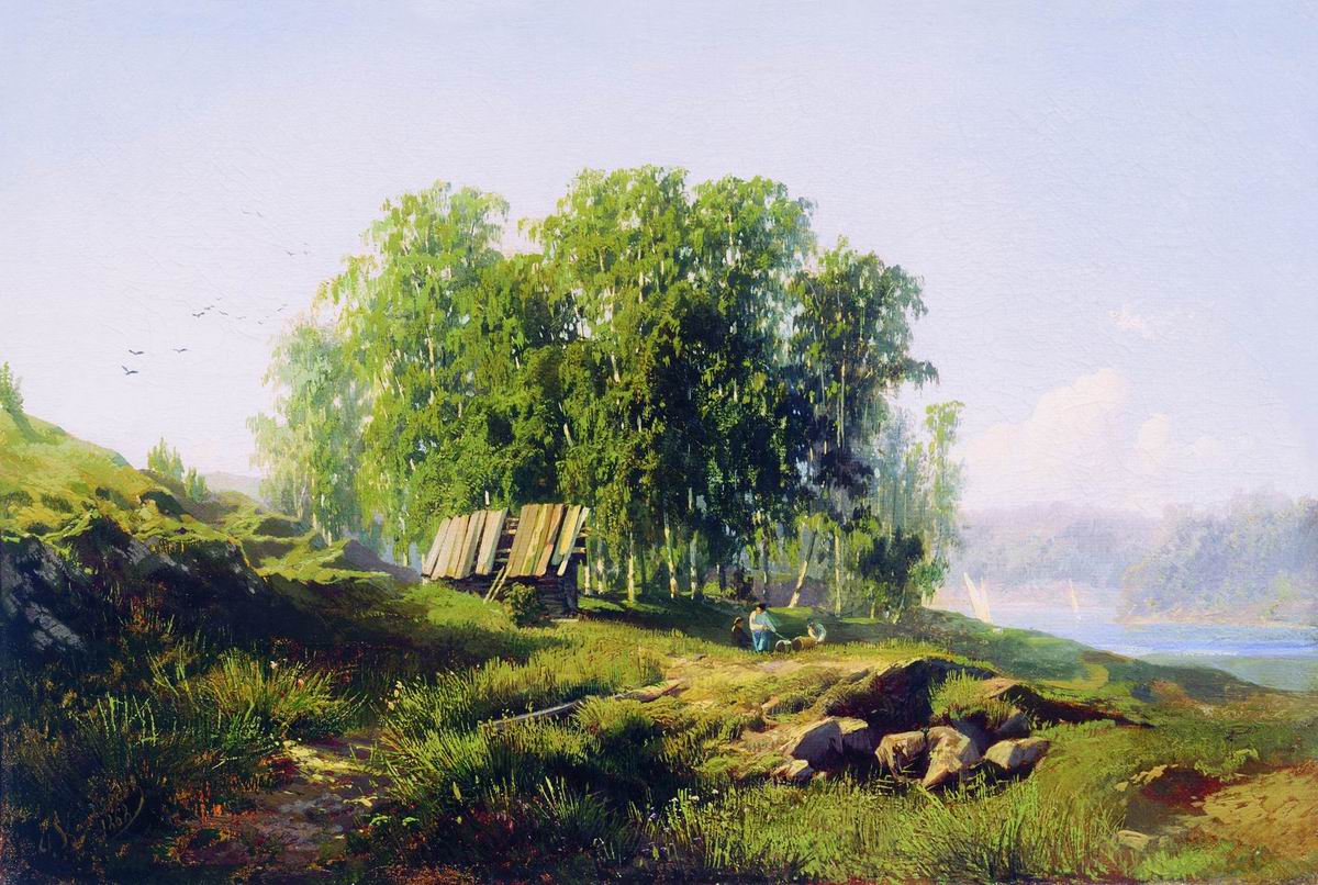 The Outskirts of St. Petersburg, vintage artwork by Feodor Vasilyev, 12x8" (A4) Poster