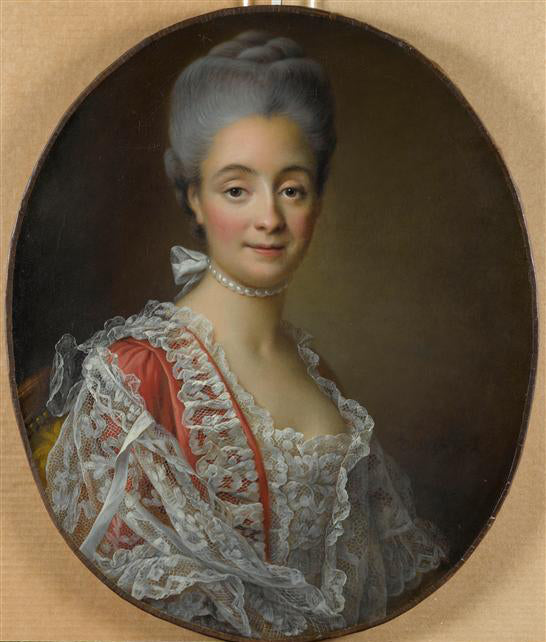 Portrait of Madame Loys, vintage artwork by François-Hubert Drouais, 12x8" (A4) Poster