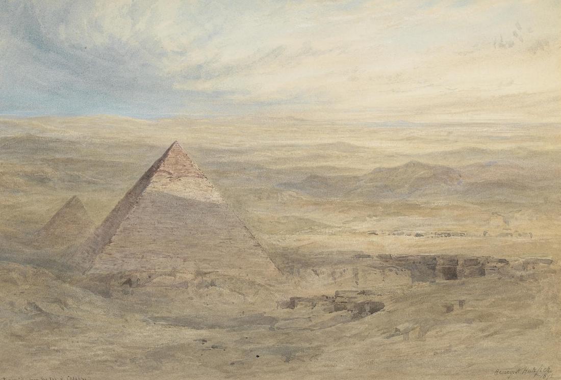 View from the Great Pyramid of Giza, vintage artwork by Henry Andrew Harper, 12x8" (A4) Poster