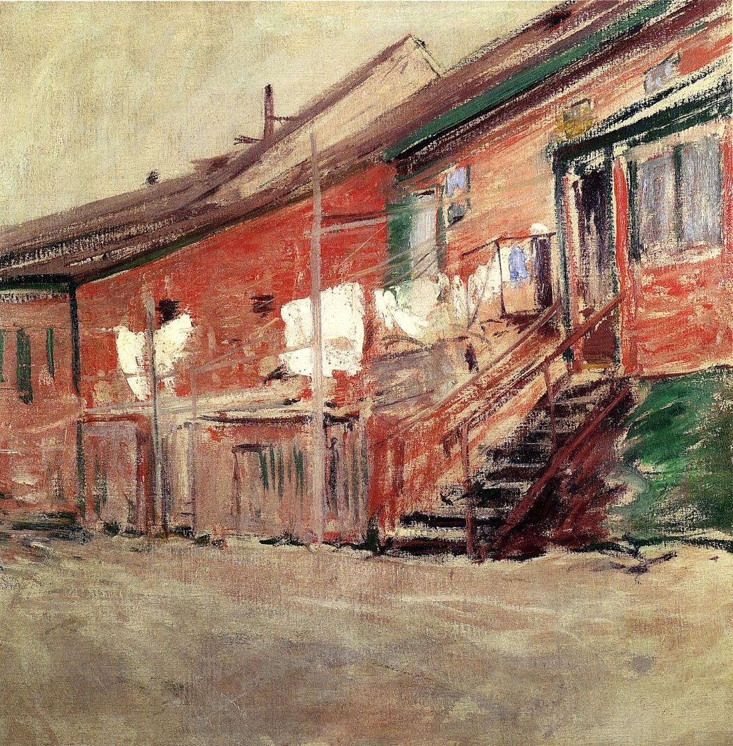 Gloucester, Fishermen's Houses, vintage artwork by John Twachtman, 12x8" (A4) Poster