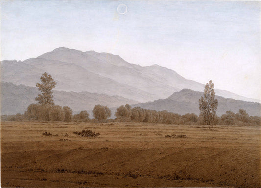 New Moon above the Riesengebirge Mountains, vintage artwork by Caspar David Friedrich, 12x8" (A4) Poster