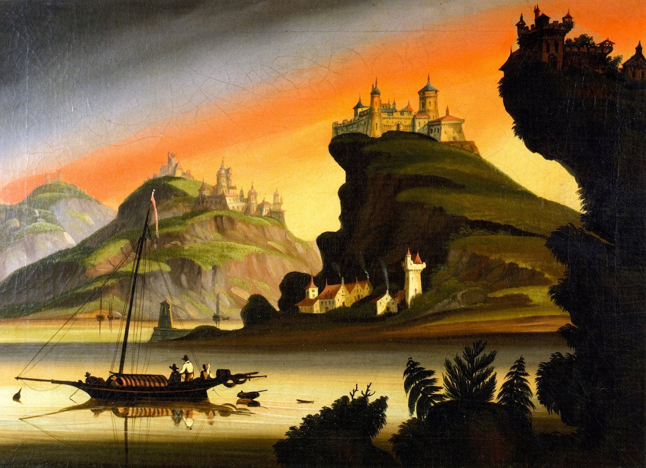 Castles on the Rhine, vintage artwork by Thomas Chambers, A3 (16x12") Poster Print
