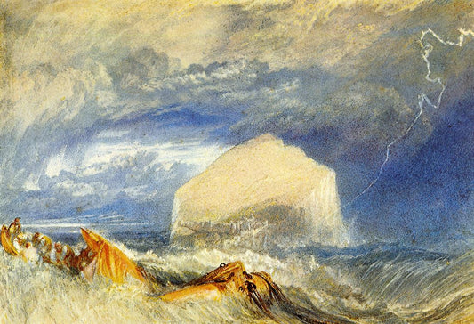 The Bass Rock (for "The Provincial Antiquitiies of Scotland"), vintage artwork by Joseph Mallord William Turner, 12x8" (A4) Poster