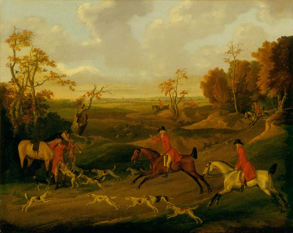 Hunting Scene, the Kill, vintage artwork by John Nost Sartorius, 12x8" (A4) Poster