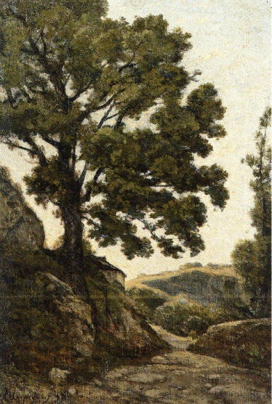 A Large Tree - Path in the Countryside, vintage artwork by Henri-Joseph Harpignies, A3 (16x12") Poster Print
