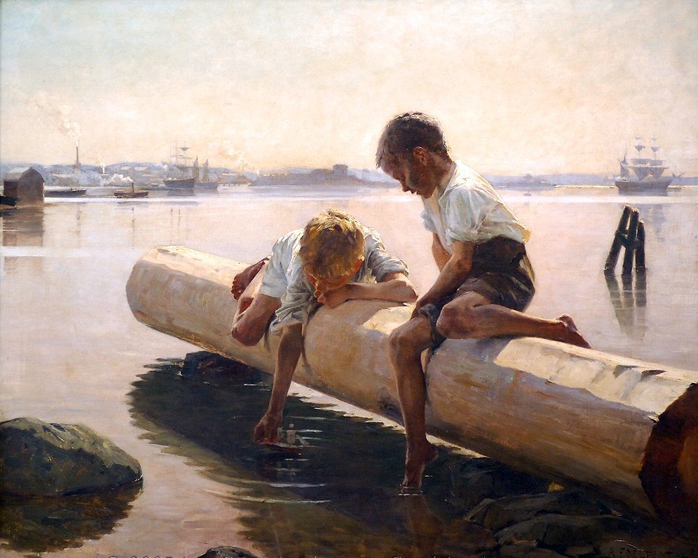 Little Boat, vintage artwork by Albert Edelfelt, 12x8" (A4) Poster