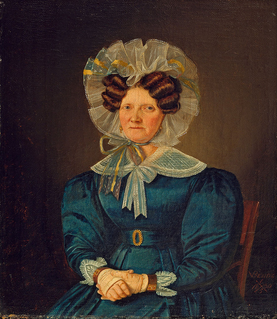 Portrait of Mette Sophie Fuglsang, vintage artwork by Wilhelm Bendz, A3 (16x12") Poster Print