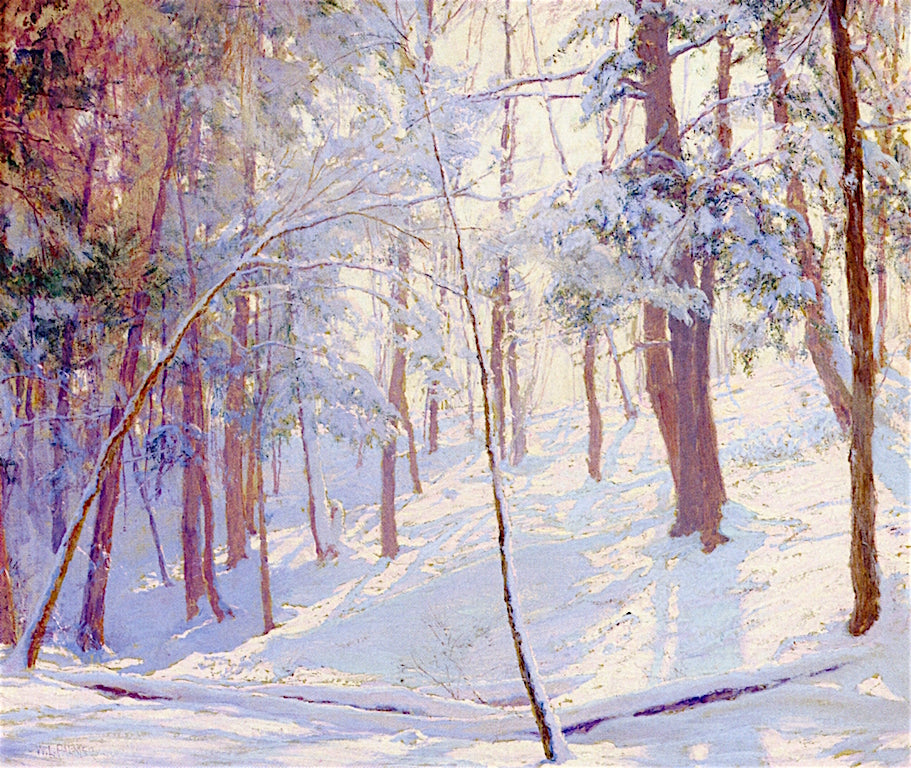 Winter Woods, vintage artwork by Walter Launt Palmer, 12x8" (A4) Poster
