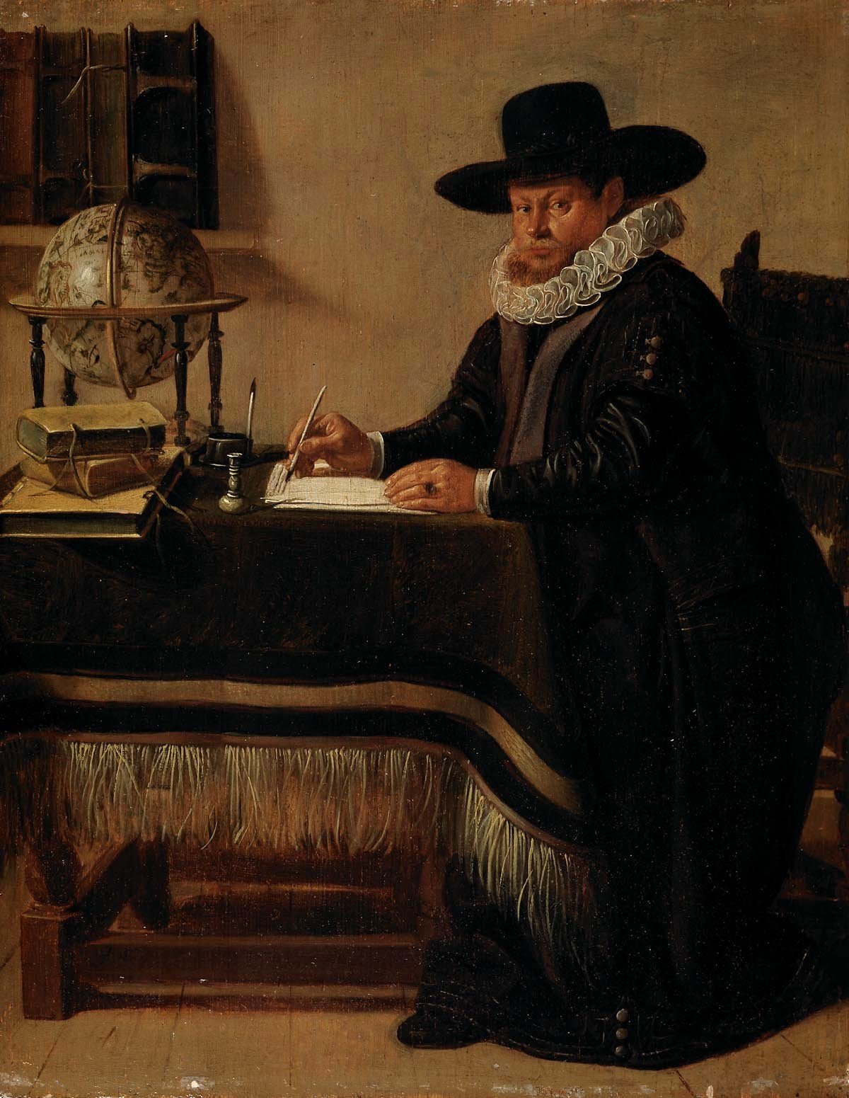 Portrait of a scholar, vintage artwork by Jan Olis, 12x8" (A4) Poster