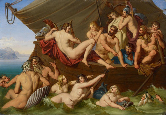 Orpheus und die Argonauten, vintage artwork by Joseph Robert von Langer, 12x8" (A4) Poster