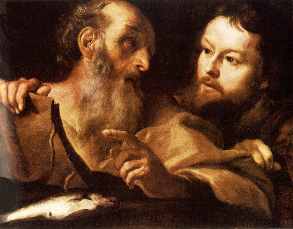 Saint Andrew and Saint Thomas, vintage artwork by Gian Lorenzo Bernini, 12x8" (A4) Poster