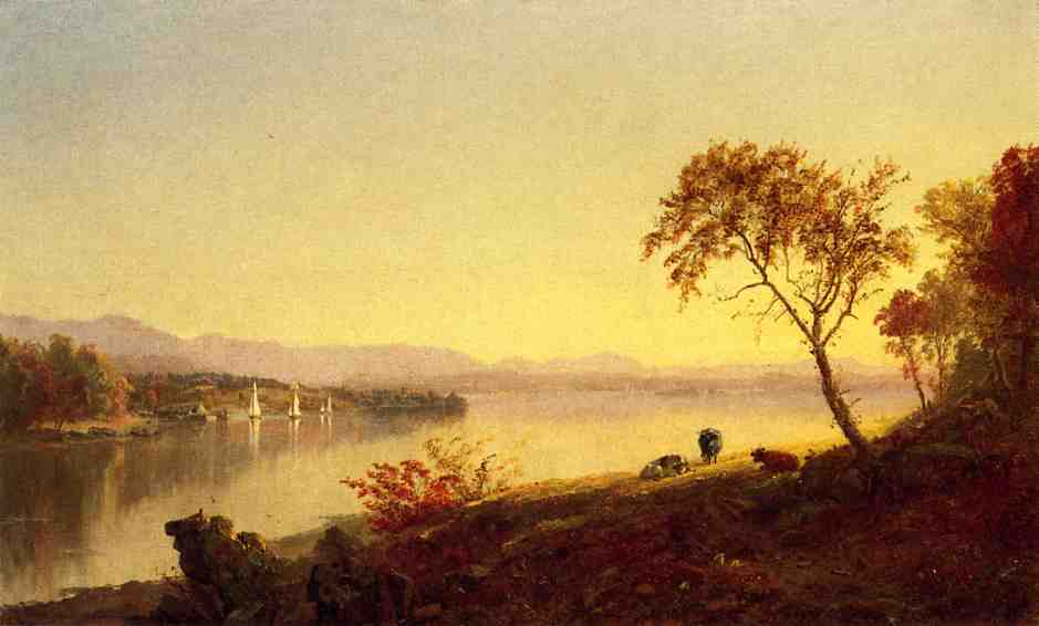 Along the River, vintage artwork by Jasper Francis Cropsey, A3 (16x12") Poster Print