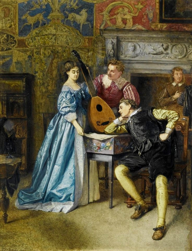 The music party, vintage artwork by Edward Killingworth Johnson, 12x8" (A4) Poster