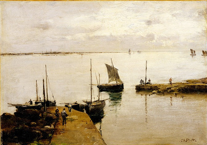 The Quay, Larmor by Charles Adams Platt,A3(16x12")Poster