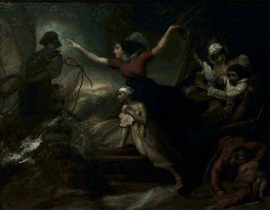 Scene in The Flood, vintage artwork by François Joseph Navez, 12x8" (A4) Poster