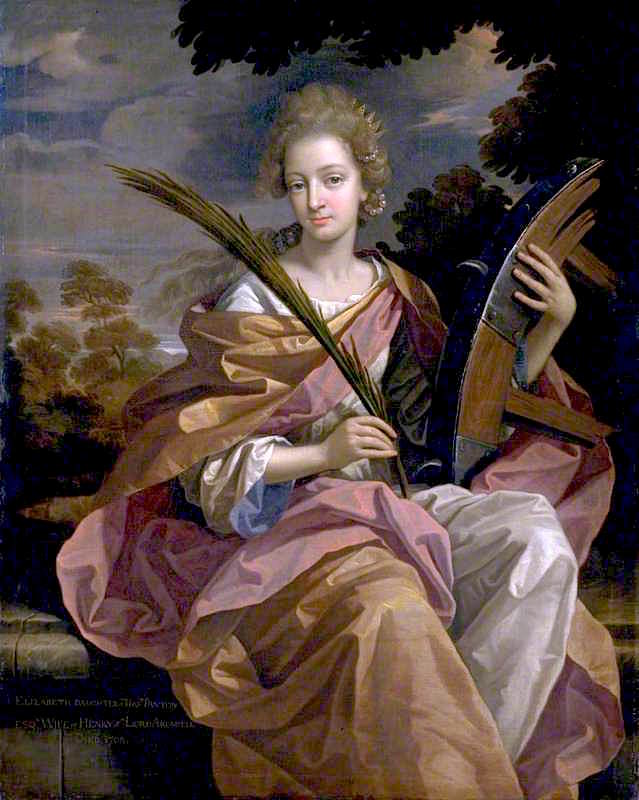 Elizabeth Panton as Saint Catherine, vintage artwork by Benedetto Gennari the Younger, 12x8" (A4) Poster