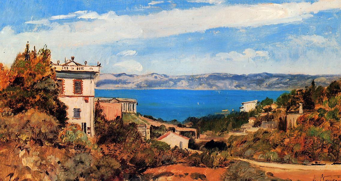 The Bay of Marseille, Saint-Henri, vintage artwork by Paul-Camille Guigou, 12x8" (A4) Poster