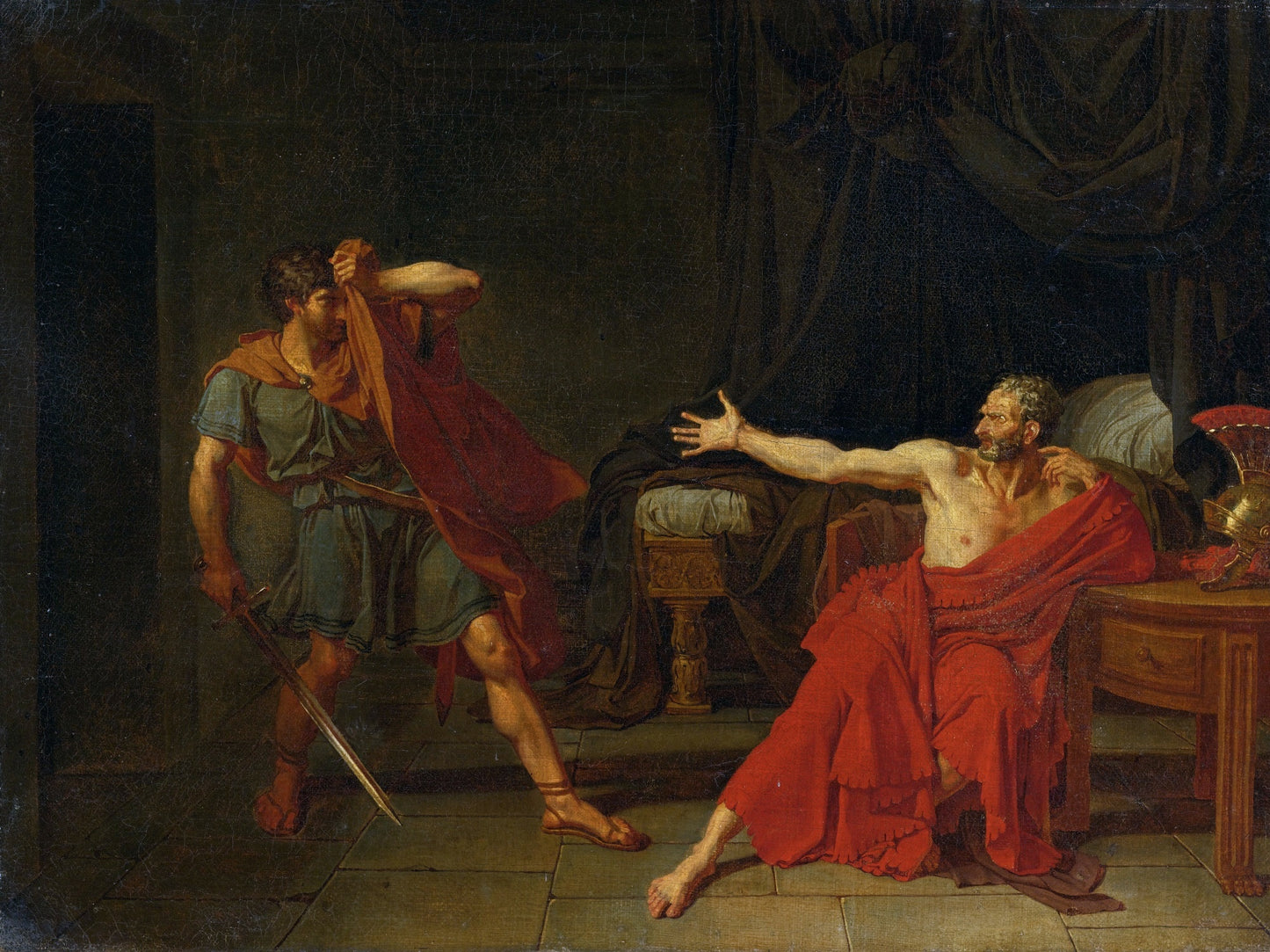 Marius at Minturnae (small version), vintage artwork by Jean-Germain Drouais, 12x8" (A4) Poster