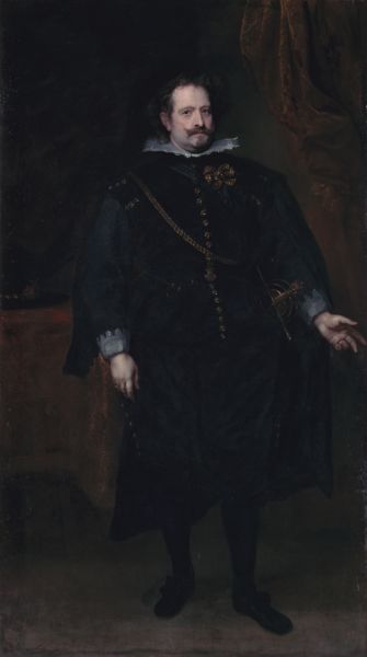 Diego Felipe de Guzmán, Marquis of Leganes, vintage artwork by Anthony van Dyck, 12x8" (A4) Poster