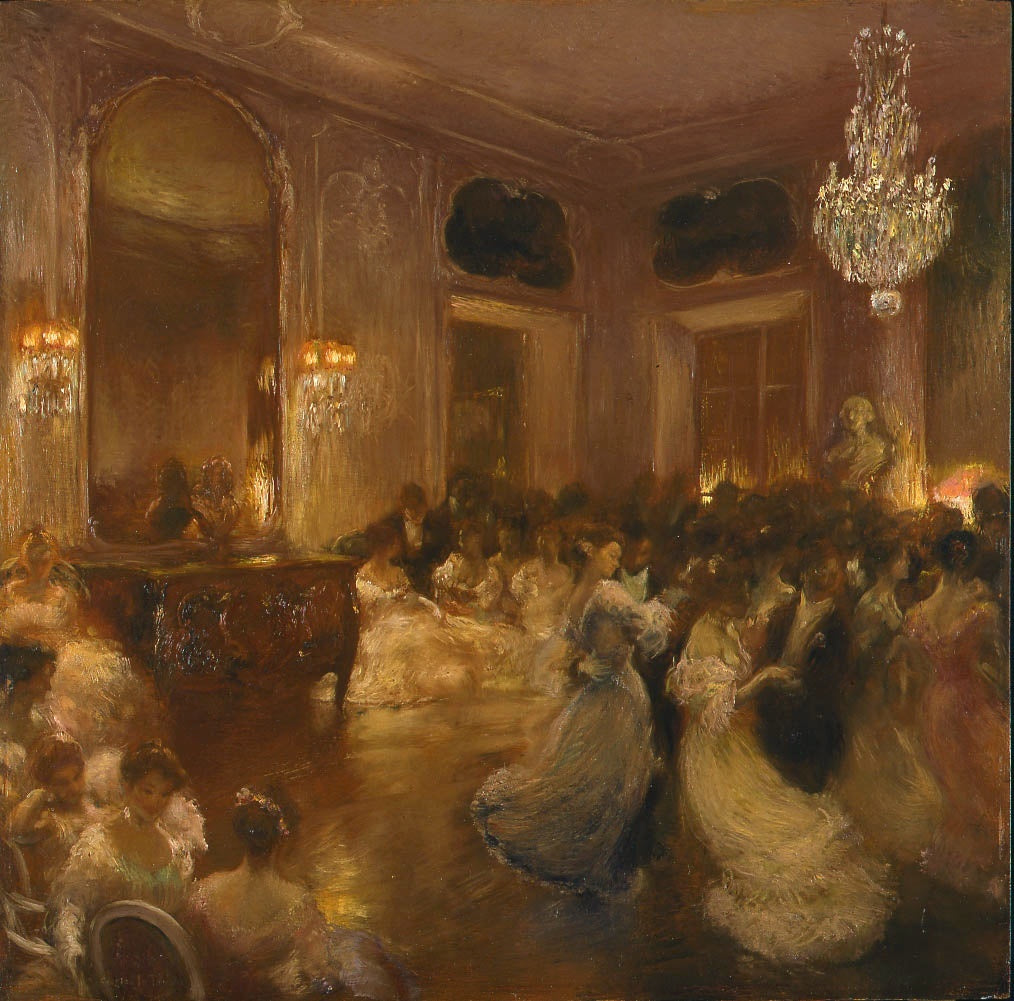 The Ball, vintage artwork by Gaston La Touche, 12x8" (A4) Poster