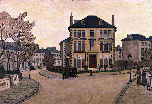 Belsize Park, vintage artwork by Robert Bevan, 12x8" (A4) Poster