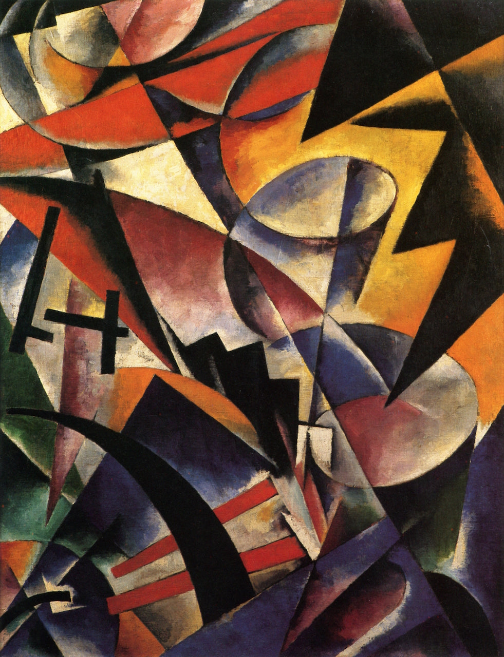 Painterly Construction, vintage artwork by Liubov Popova, 12x8" (A4) Poster