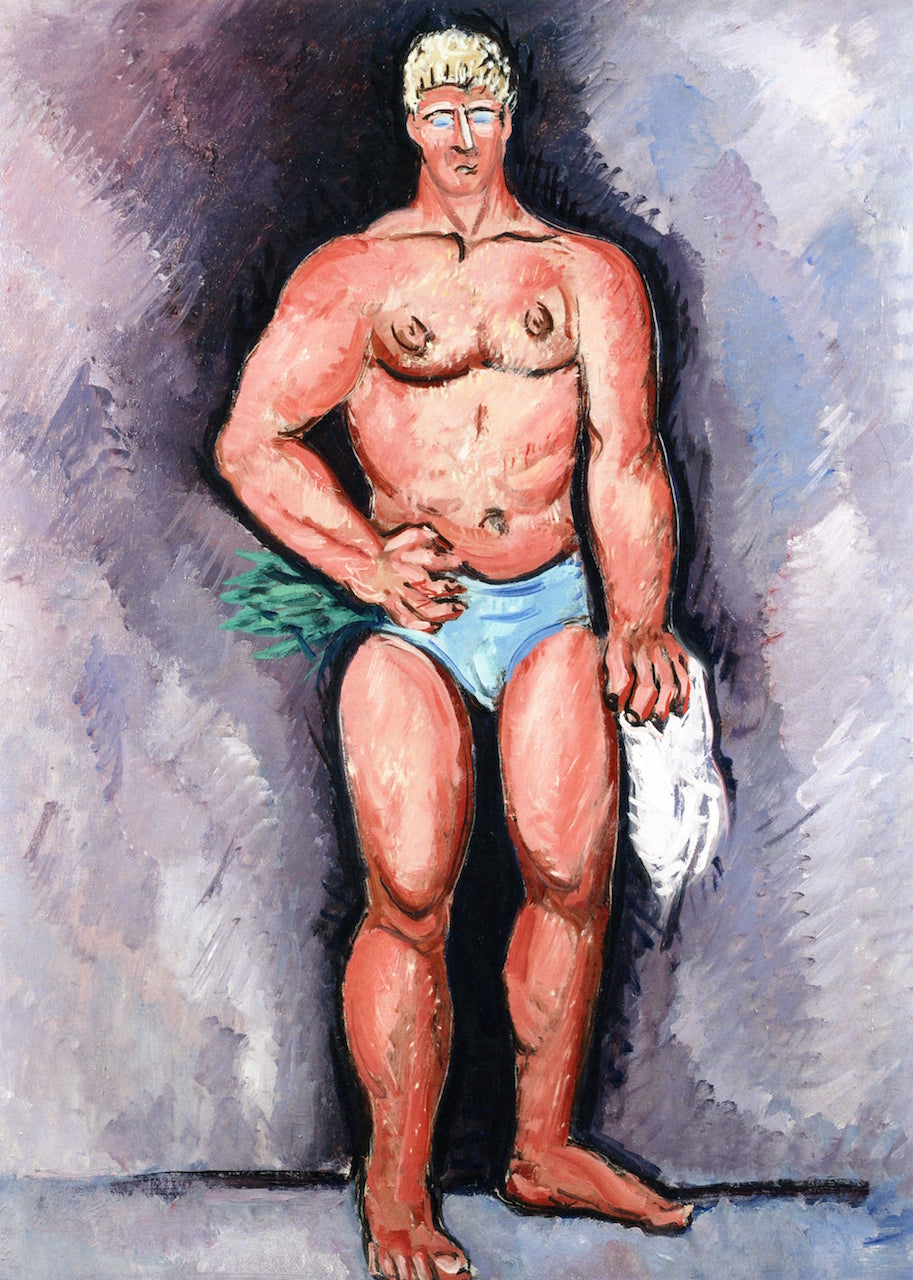 Finnish-Yankee Wrestler, vintage artwork by Marsden Hartley, 12x8" (A4) Poster