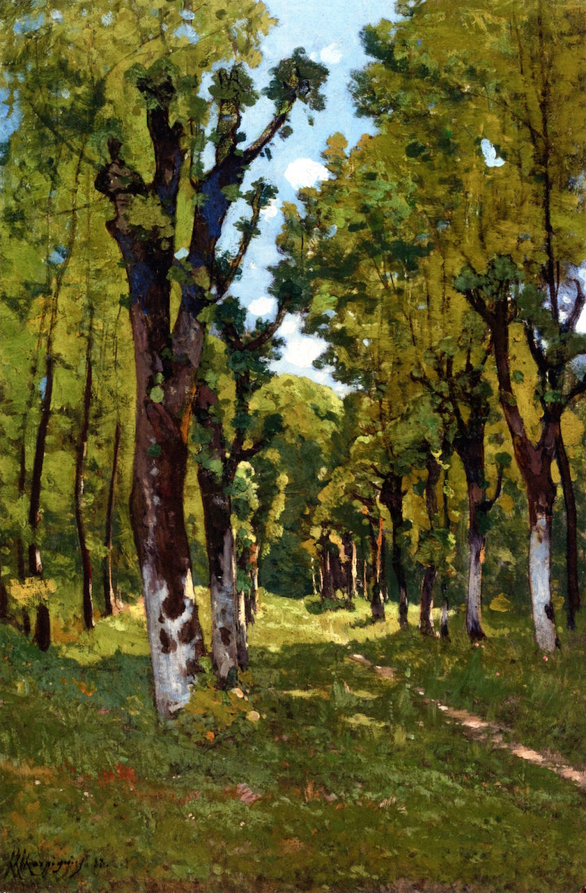 Allee des tilleuls à Saint-Prive, Yvonne, vintage artwork by Henri-Joseph Harpignies, A3 (16x12") Poster Print