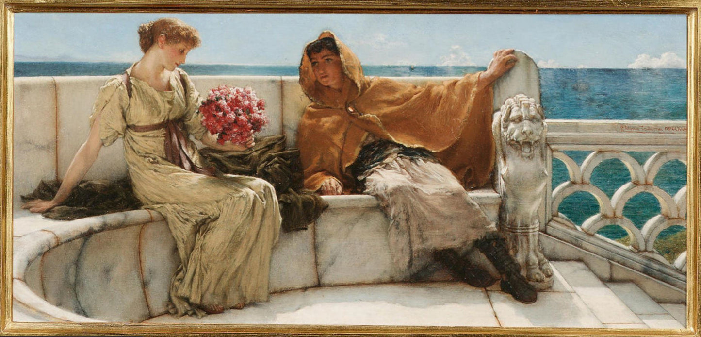 Amo Te Ama Me, vintage artwork by Sir Lawrence Alma-Tadema, 12x8" (A4) Poster