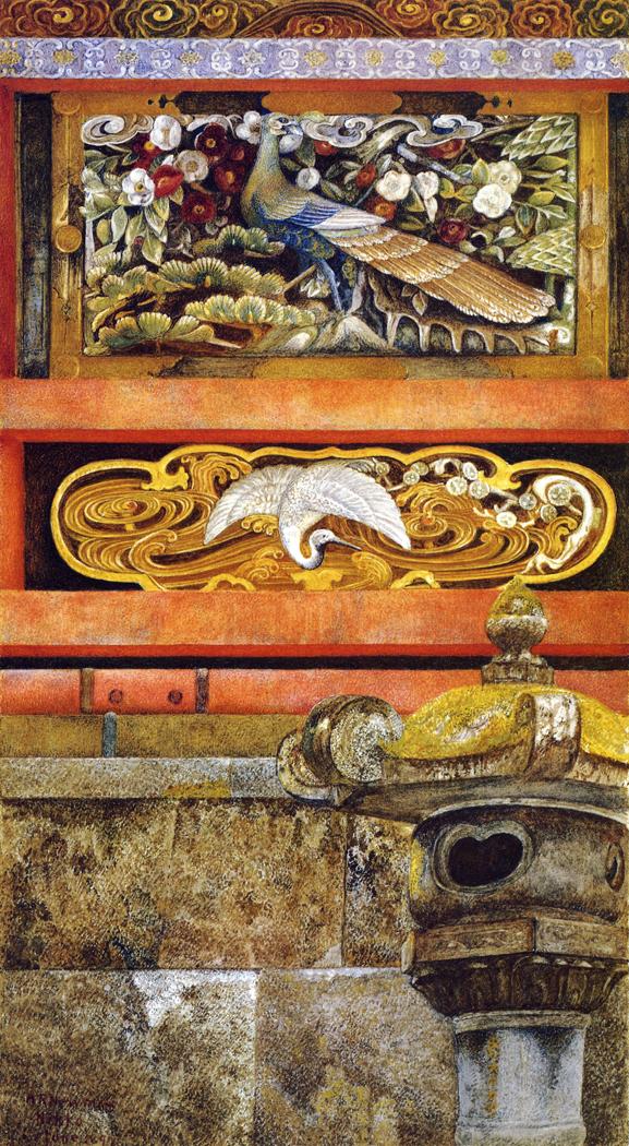 Wall Enclosing the Mausoleum of Ieyasu at Nikko, vintage artwork by Henry Roderick Newman, 12x8" (A4) Poster