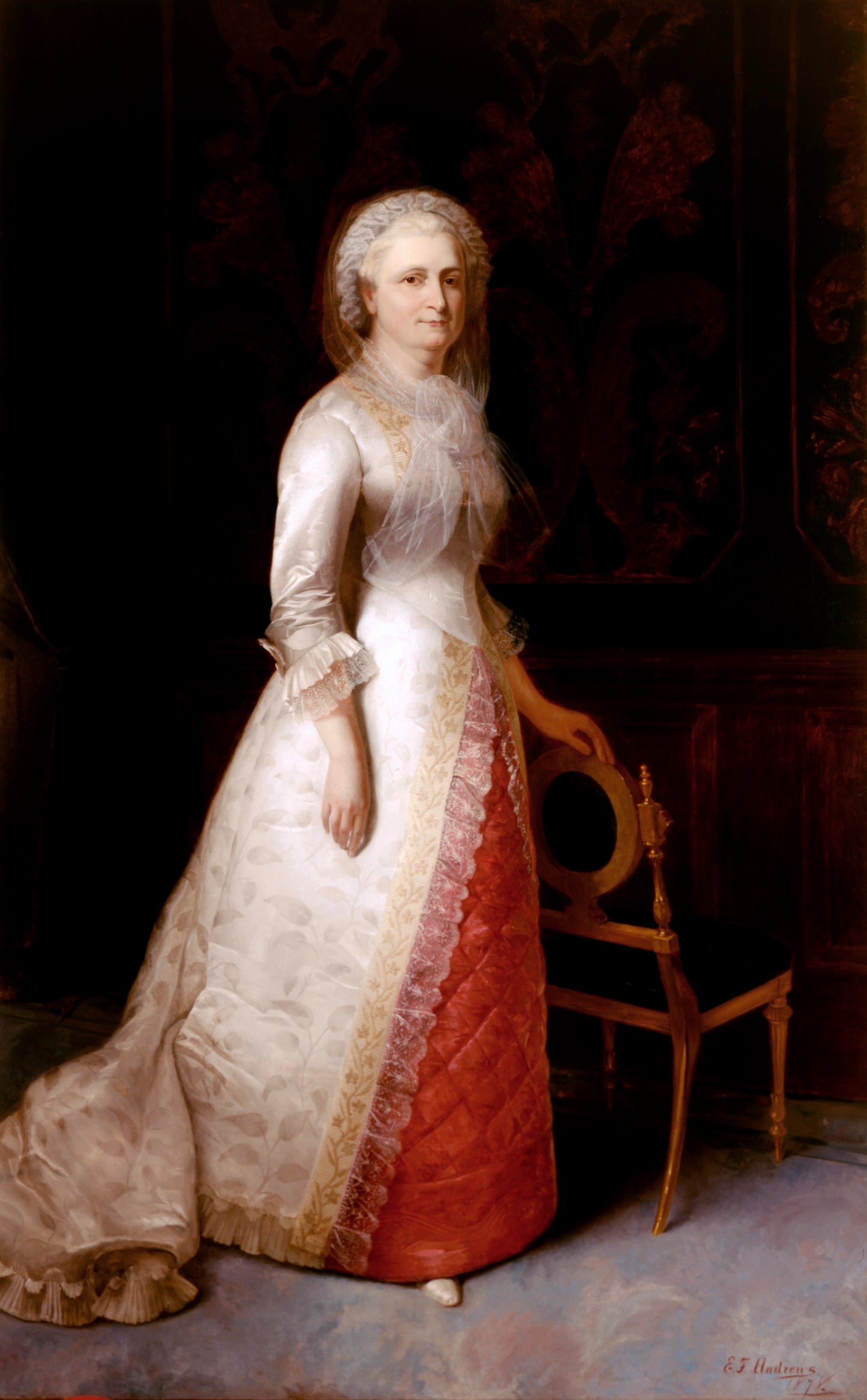 Martha Dandridge Curtis Washington (Mrs. George Washington), vintage artwork by Eliphalet Frazer Andrews, 12x8" (A4) Poster