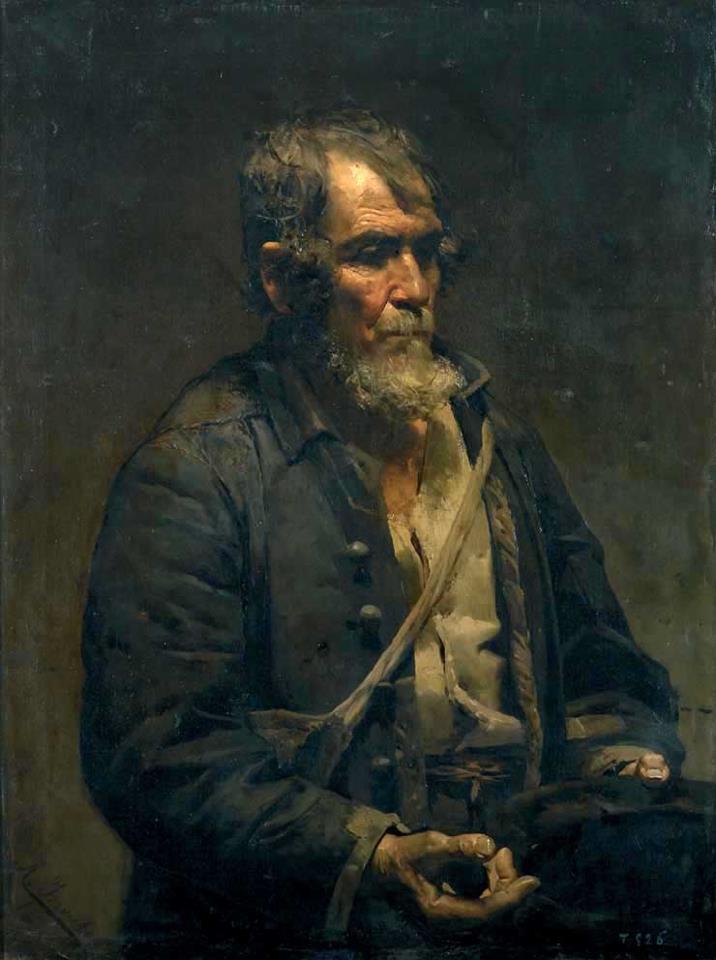 Italian Beggar, vintage artwork by Alejandro Irureta y Artola, 12x8" (A4) Poster