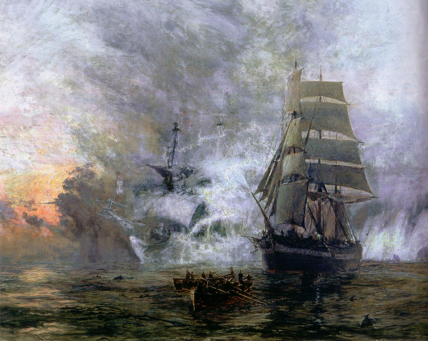 The Phantom Ship, vintage artwork by William Lionel Wyllie, 12x8" (A4) Poster