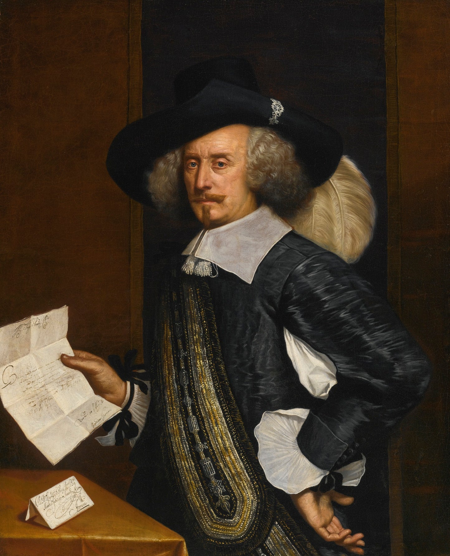 Portrait of Marchese Francesco Fiaschi, vintage artwork by Benedetto Gennari the Younger, 12x8" (A4) Poster