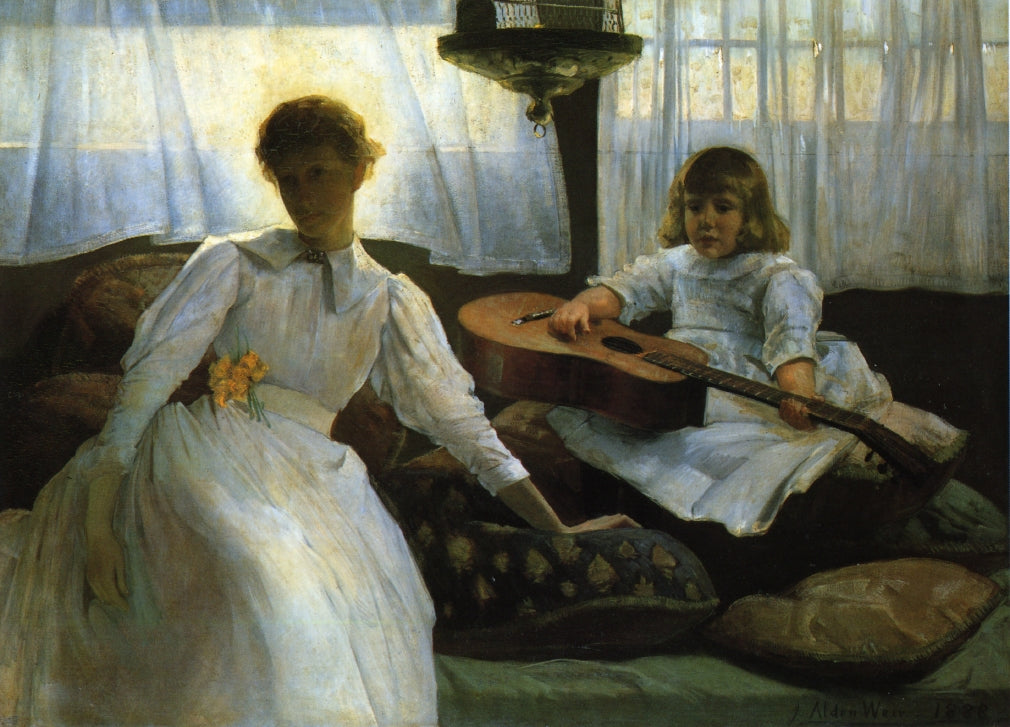 Idle Hours, vintage artwork by Julian Alden Weir, 12x8" (A4) Poster